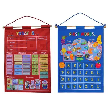 

Infant Teaching Aid Educational Toy Cloth Learning English Letter Weather Date Season Calendar Teaching Tool Calendar Weather