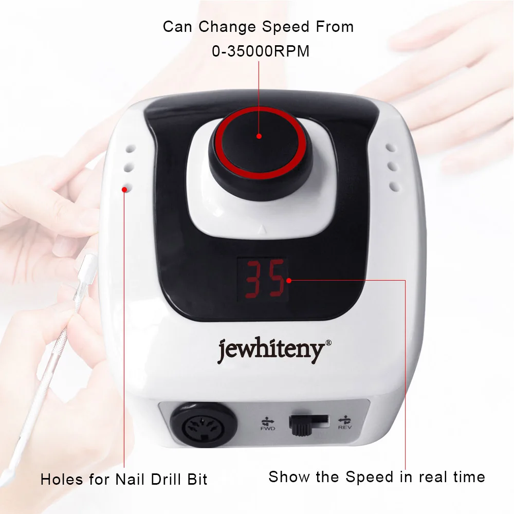 Günstige 32W 35000RPM Pro Elektrische Nagel Bohrer Maschine Gerät für Maniküre Pediküre Dateien mit Cutter Nail art Bohrer Stift maschine Werkzeuge