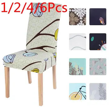 

1/2/4/6pcs Printed Chair Cover Removable Dining Chair Cover Washable Stretch Seat Cover Printed Chair Cover Protector Slipcovers