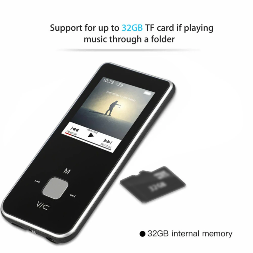 Портативный MP4 плеер Bluetooth аудио FM радио музыка Запись Поддержка 32G 1," Цвет Экран уникальный компактный карманный дизайн