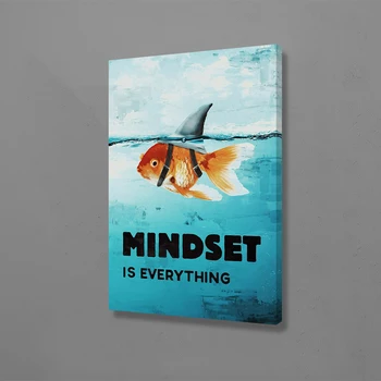 

Mindset Is Everything Pictures Shark Fish Pictures Motivational Modular Canvas Painting Home Decor Modern Print Poster Wall Art