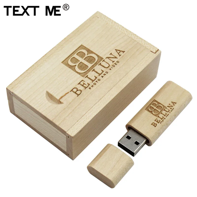 TEXT ME подарок флешка деревянный + коробка персонализированный логотип usb флэш