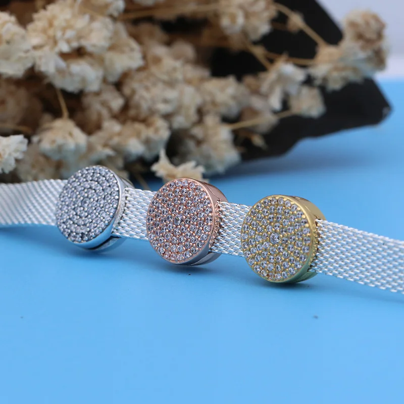 Модный серебряные бусины 925 пробы рефлексивный логотип клип талисманы подходят Pandora браслет DIY ювелирные изделия для женщин