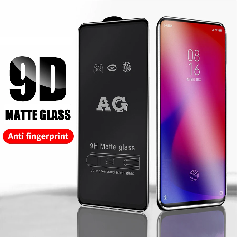 Screen Protector Full Glue Cover Matte Tempered Glass For Xiaomi Mi 9T 9 SE 8 A2 Lite Pocophone F1 Mix 3 Redmi Note 7 6 K20 Pro | Мобильные