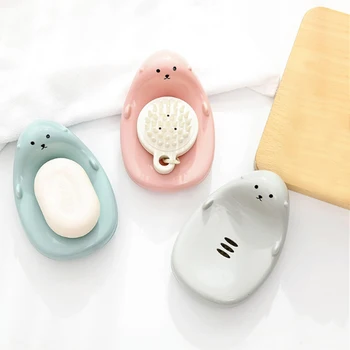 

Soap Rack Cute Shape Plastic Soap Box Bathroom Accessorie Shower Soap Box Dish Candy Color Storage Plate Tray Holder Case New