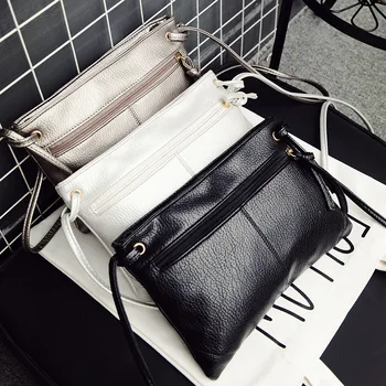 

fashion women Crossbody Bag Soft Pu leather Bag Messenger Bags Zip shoulder bag 26*18cm Grey Black champagne gold Color