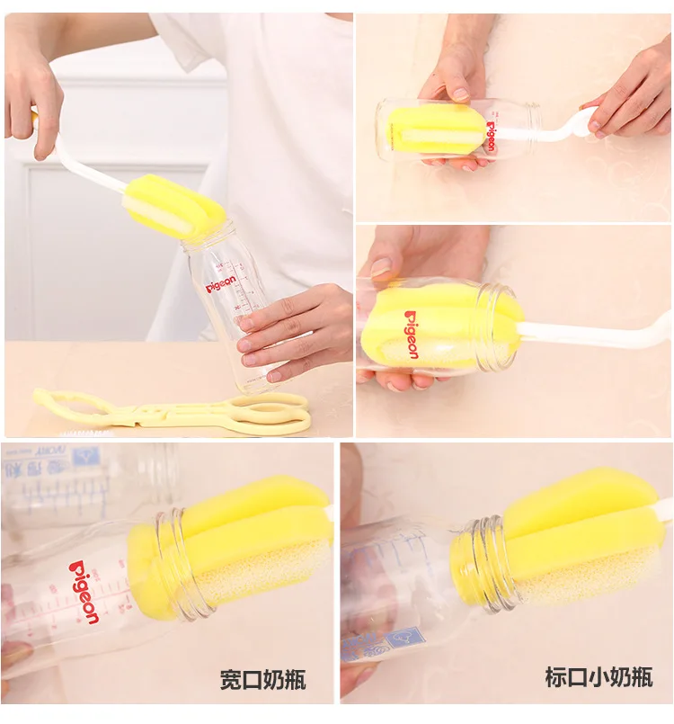 

9 Pieces Feeding Bottle Brush Sponge Wash Feeding Bottle Brush Teat Brush Straw Brush Feeding Bottle Cleaning Brush Set xi bei s