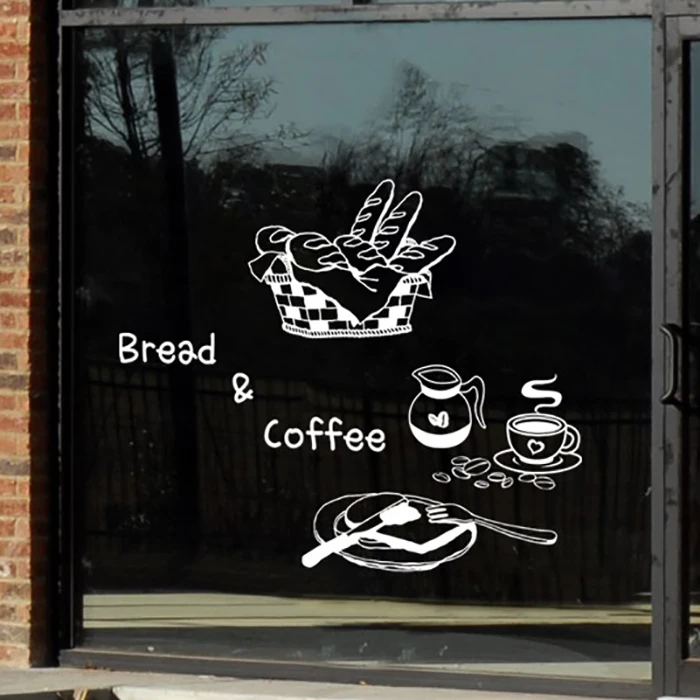 

Milk tea Coffee Shop Cafes Ice Cream Bread Cake Kitchen Wall Art Removable Sticker Decal DIY Home Decoration Mural Decor