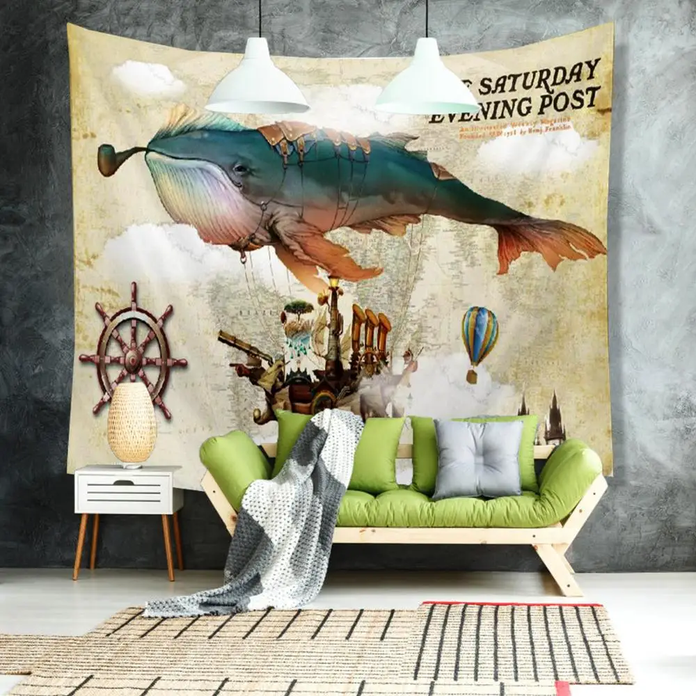 

Abstract Colourful Tapestry Hanging Wall Tapestries Imaginative Whale Wave Tree Tapestry Wall Fabric Modern Wall Hanging