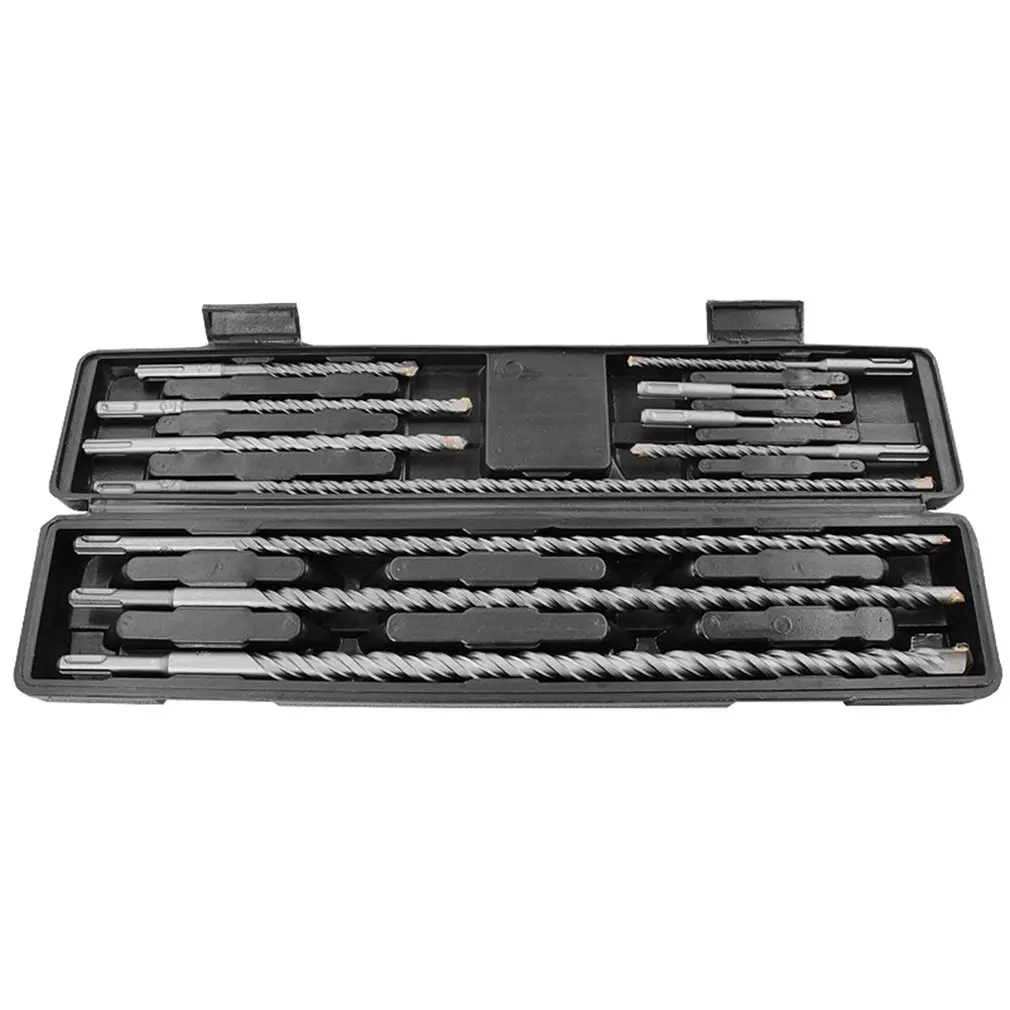 

Electric Hammer Drill Bit 11Pcs Boxed Round Handle Two Pit Two-Slot Alloy Impact Drill Bit Concrete Wall Drill
