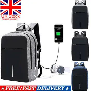 

Anti-theft Men Womens Laptop Notebook Backpack+USB Charging Travel School Bag
