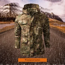 Военная Тактическая мужская куртка скрытень Акула кожа софтшелл V5 водонепроницаемая куртка камуфляжная с капюшоном армейская камуфляжная одежда S-2XL