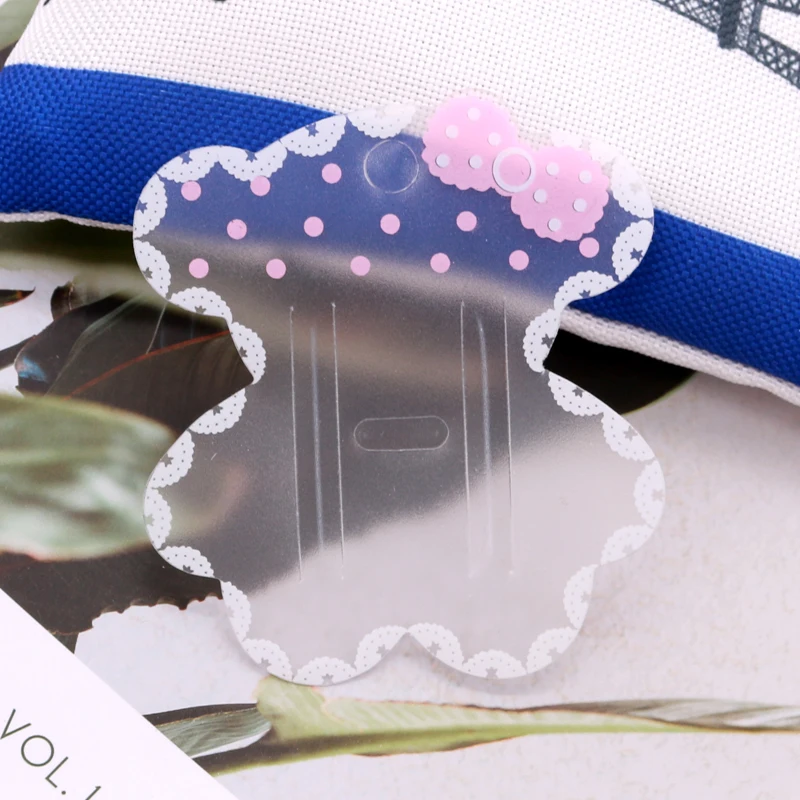 6,8x7,8 см Прозрачная пластмассовая заколка для волос карты для витрины 100 шт/партия Милая Детская форма розовый бант модные ювелирные изделия шпилька DIY делая карты