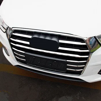 

CNORICARC 11pcs ABS Chrome Car Front Bumper Grille Trim Strips Exterior Decorative Sequins 3D Sticker For Audi Q3 2016