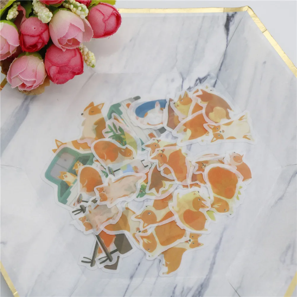 2018 Fashion 40pcs vintage decorative hamster corky rabbit cat stickers decor diy diary planner scrapbooking