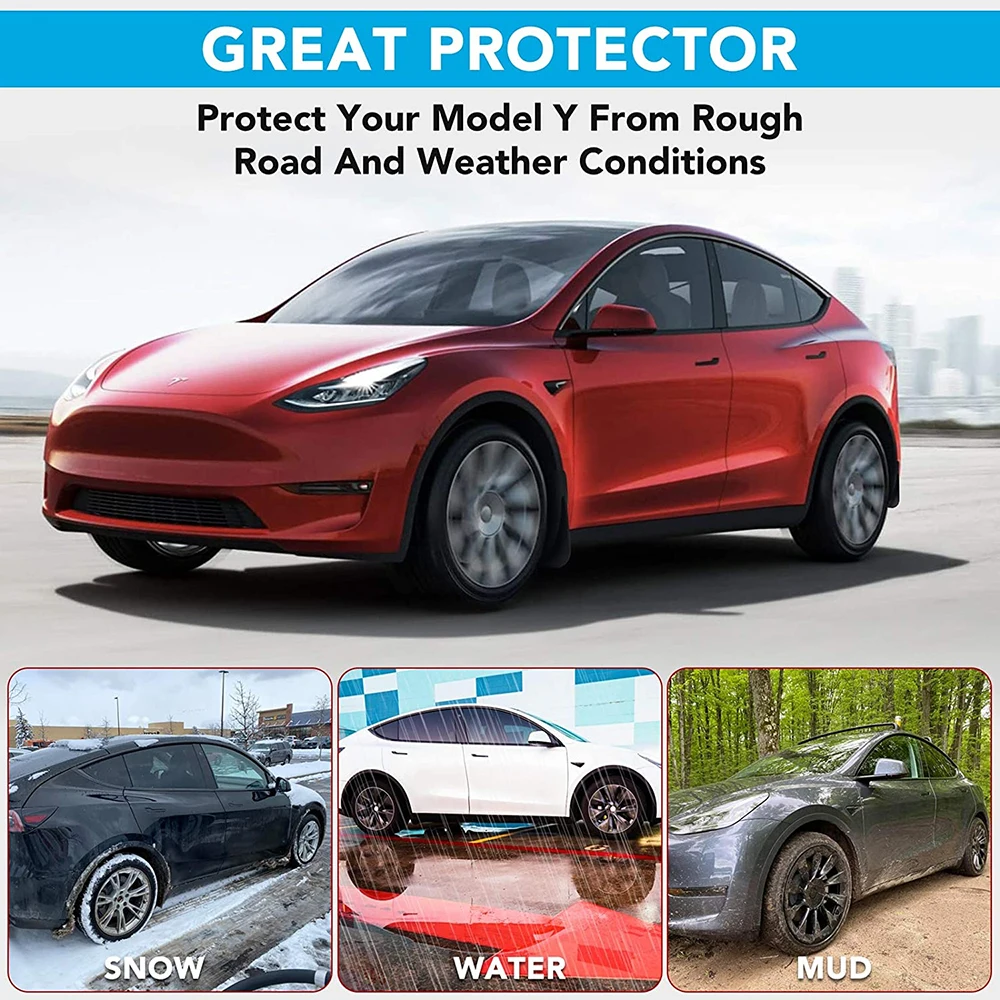 High Quality Matte Black Splash Guards Mud Flaps Mudguards for Tesla Model  Y No Need to Drill Holes Model 3 Y Fender Mud Guard - AliExpress