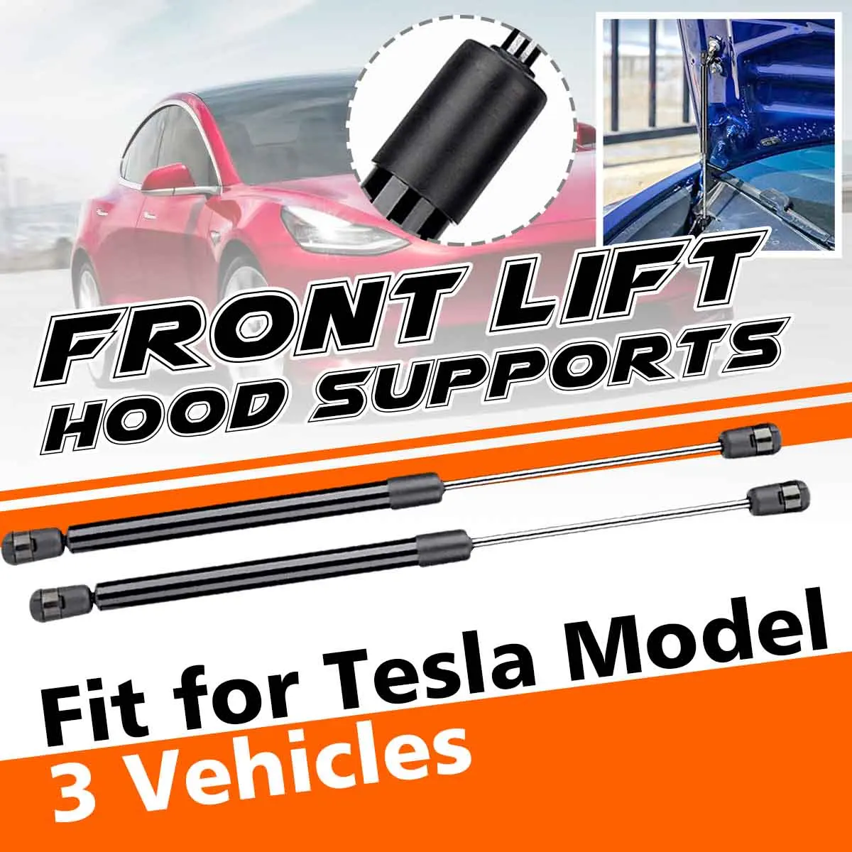 

2Pcs Car Trunk Lift Support Shock Hood Shock Strut Steel Damper Car Accessories For Tesla Model 3