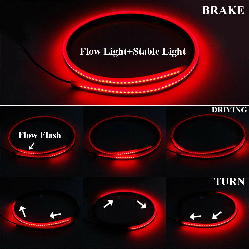 12V Universal 39” Car/Truck Flexible Soft LED Rear Window Strip Lights Bar w/ 4 Light Modes