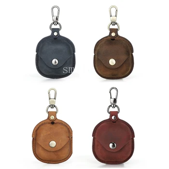 

Wear-resistant PU Leather Earphone Case Portable Protective Cover Pouch with Keychain for Samsung Galaxy Buds live Earphones