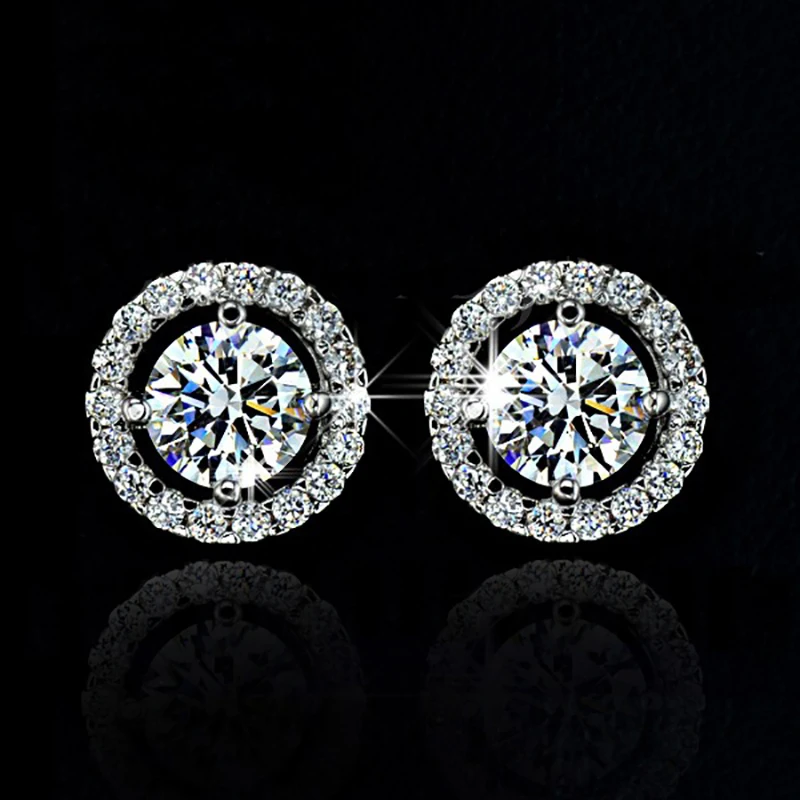 BOEYCJR 925 серебро 0 3/0.5ct F цвет Муассанит VVS ювелирные украшения алмаз серьги гвоздики