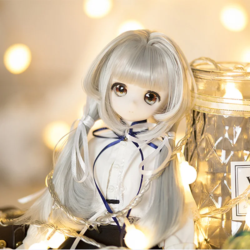 1/3 1/4 1/6 Bjd парик высокая температура Мода Серебряный серый провод SD для BJD