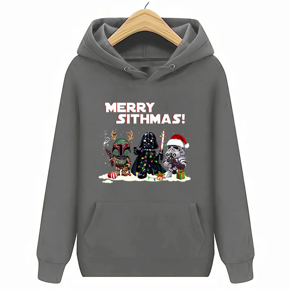 Футболка с надписью «Star Wars Merry Sithmas», Дартом Вейдером, рождественским праздником, хороший подарок - Цвет: Hoodie  dark gray