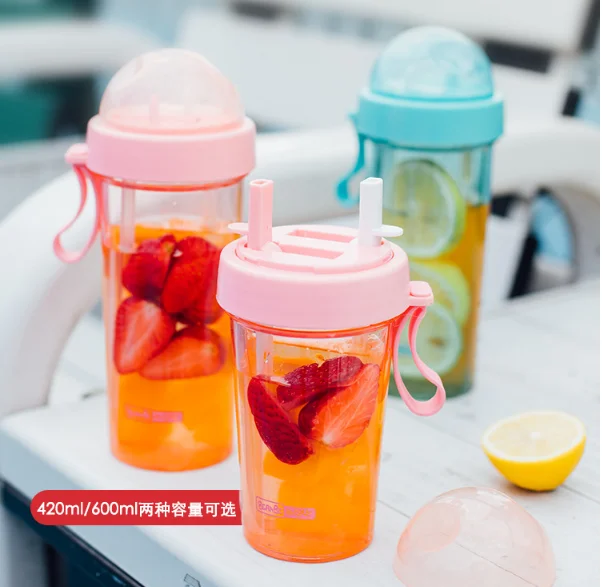 Бутылка для горячей воды, бутылка для воды с соломинкой, креативная, для фитнеса, без бисфенола, двойное использование, бутылки для воды, колба для девочки