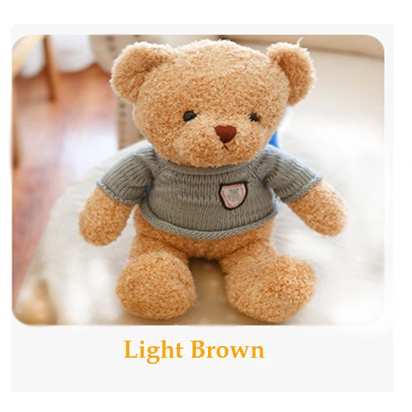 Light Brown 30 см плюшевые мягкие милые животные плюшевый медведь в свитере игрушки для детей и взрослых украшение комнаты подарок на день рождения Playmate - Цвет: Light Brown
