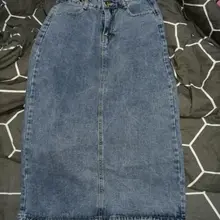 Luck A-Falda vaquera larga Retro Para niña y mujer, falda larga de cintura alta con botones y bolsillos, Vaqueros rectos de talla grande