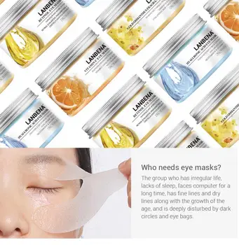 

50pcs/bottle LANBENA Eye Patches Eye Mask Anti-wrinkle Gold Vitamin C Retinol Anti-Aging Anti-Puffiness breathable Dropshipping