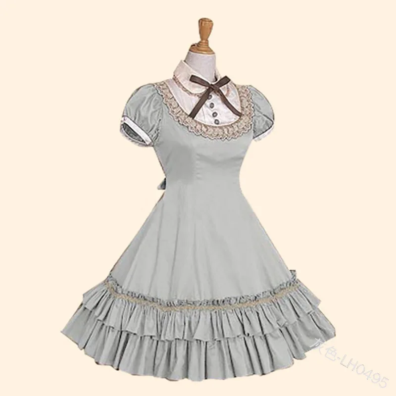WEBPEL женское платье в стиле Лолиты, с бантом, в винтажном стиле, с коротким рукавом, милые, модные, свободные, с оборками, женские платья