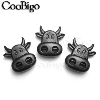 

10pcs Plastic Ox Cow Head Cord Lock Toggle Stopper for Tactical Outdoor Shoelace Tightening Non-Slip Buckle Sportwear DIY Parts