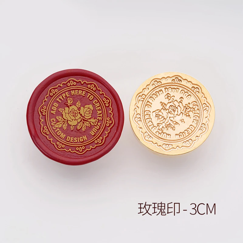 25/30MM Wax Stamp Sealing Retro Flower Net and Rose Fire Lacquer Seal Rose Series Gift Wedding Tools Post Decor Custom For Make