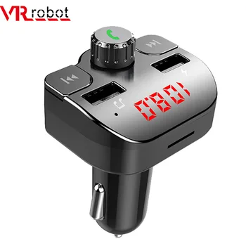 

VR robot Bluetooth 4.2 Car Audio MP3 Player Handsfree Car Kit Mini Dual USB Fast Charger Wireless FM Transmitter Modulator