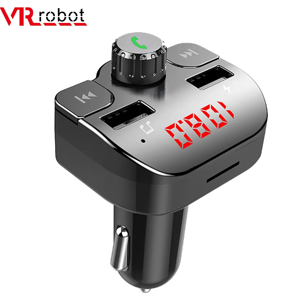 VR robot Bluetooth 4 2 автомобильный аудио mp3-плеер Handsfree Car Kit Mini Dual USB быстрое зарядное