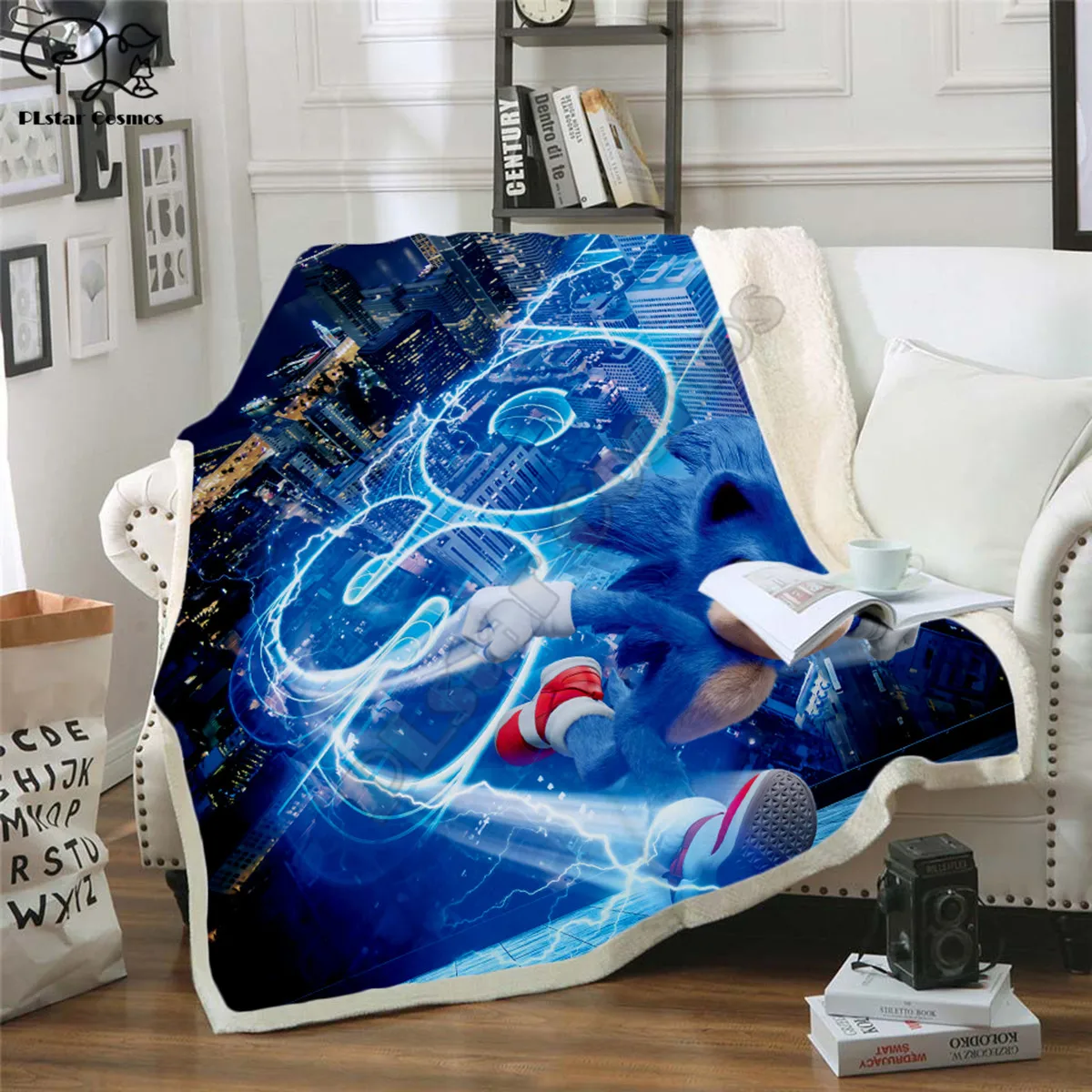 Sonic the с рисунком ежа одеяло 3D полностью напечатанное переносное для