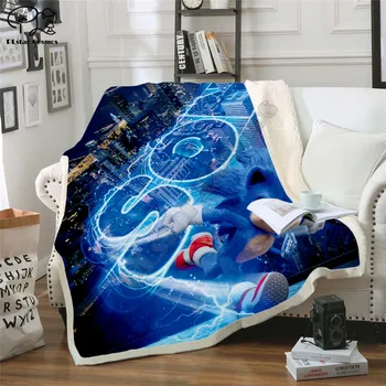 

Sonic the Hedgehog pattern Blanket 3D full printed Wearable Blanket Adults/kids Fleece Blanket drop shippng style -2