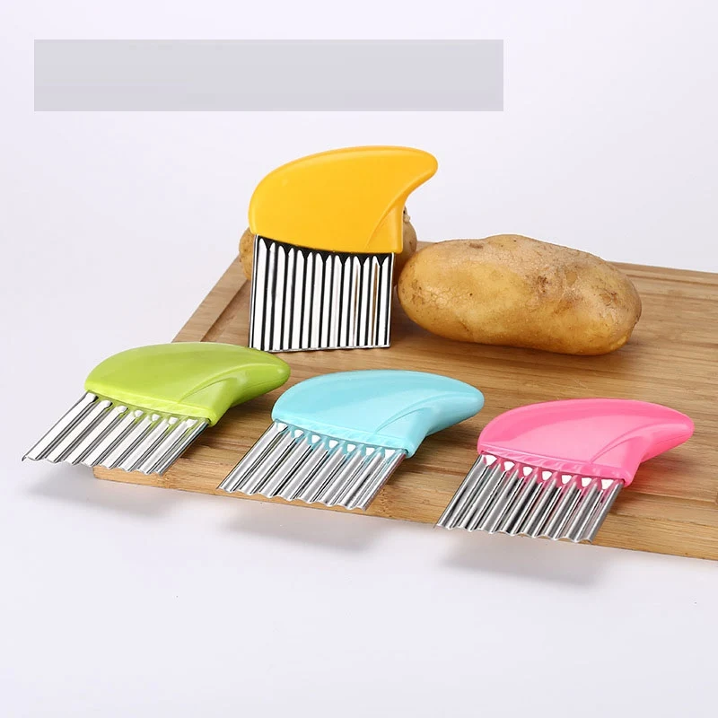 Potato Cutter Chip French Fry Maker Stainless Steel Wavy Knife French Fries Chopper kitchen Knife Chopper Fry Maker Tools vegetable cutter