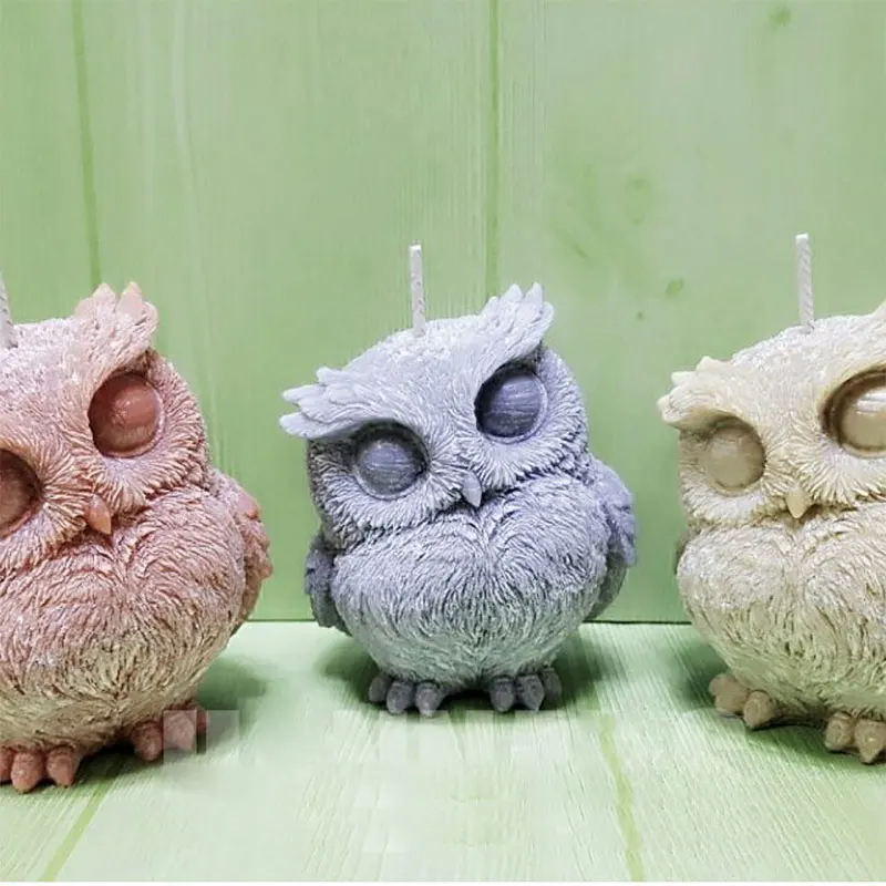 

Creative Owl Designer Candle Mold Three Sizes Silicone Mold for gypsum Cake Chocolate Ice Cream Soap Soy Wax Forms diy crafts