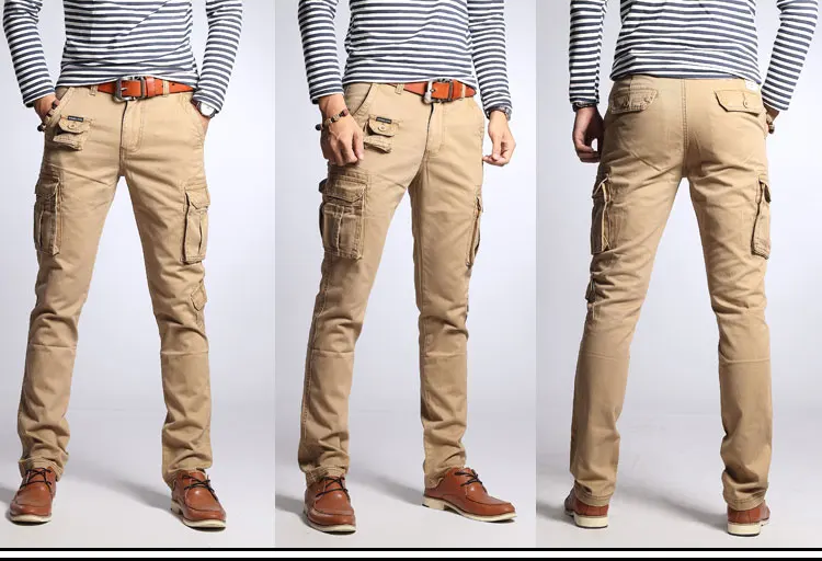 Sz28-38 военные мужские камуфляжные хлопковые узкие прямые брюки Карманы Мужские Брюки Карго повседневные брюки B54