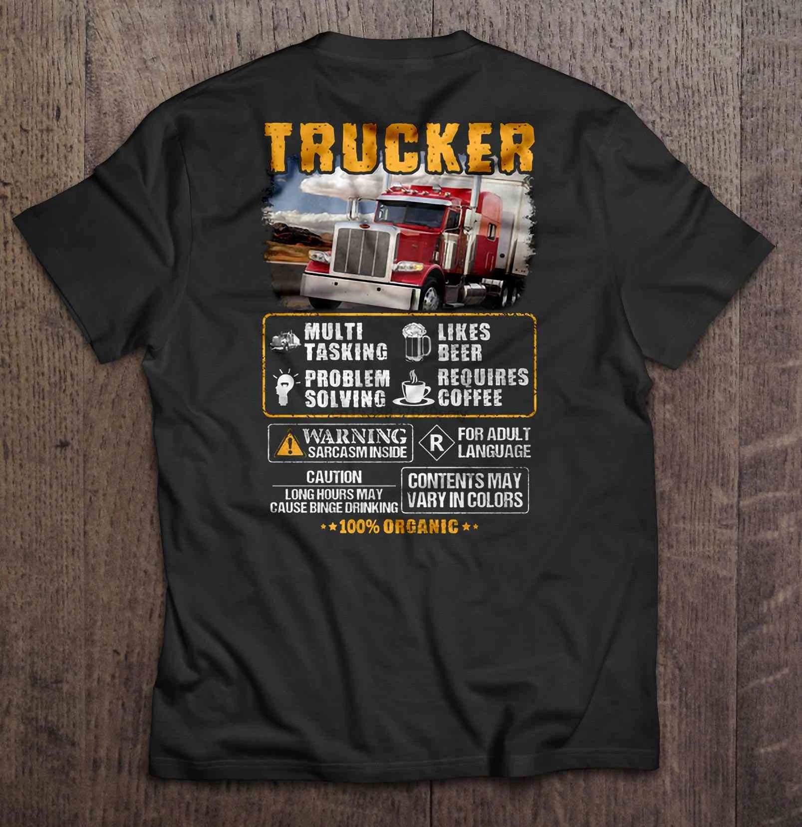 Футболки с надписью Trucker Multi Tasking для решения проблем пивом |