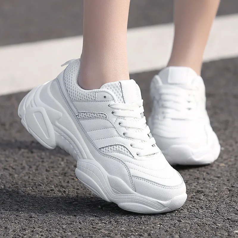 

Sooneeya 2019 Ins Hot Sale Autumn Fashion Women Casual Shoes Leather Platform Shoes Women Chunky Sneakers Ladies White Trainers