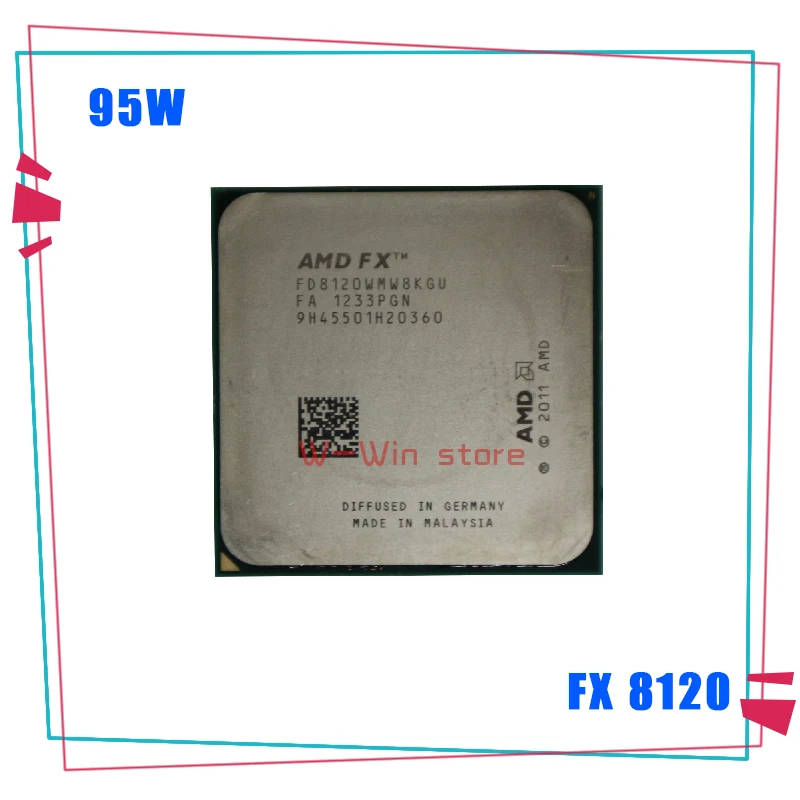 AMD FX-Series FX 8120 FX8120 FX-8120 3,1 ГГц 95 Вт Восьмиядерный процессор FD8120WMW8KGU разъем AM3