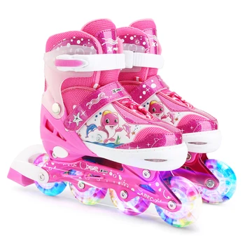 

Adjustable Inline Skates with Illuminating Wheels For Kids Boys Girls Professional Slalom Inline Skates Men Women