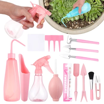 

12/16Pcs Plastic Cup Bucket Shovel Digging Tool Kit Succulent Planting Tools Mini Gardening Supplies Garden Potted Tools