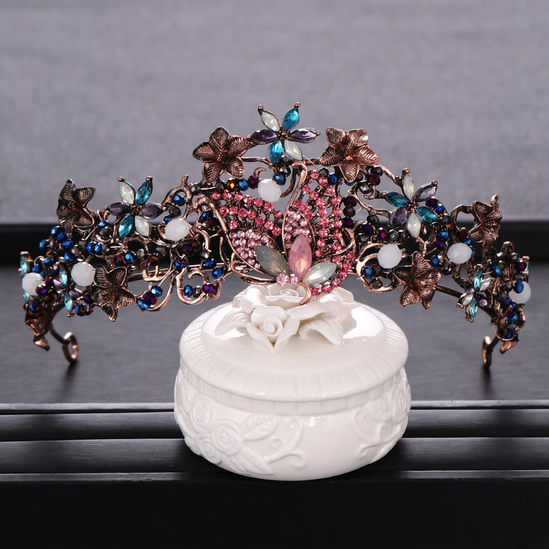 Vintage Bridal Crown Hair Accessories Butterfly Crystal Crown Party Wedding Hair Accessories Princess Crown Bridal Wedding Crown