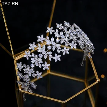 2022 Soft Zircon Hairbands for Wedding Birthday Headwear CZ Tiaras Bride Headband Hair Jewelry Party Headpieces Women Hair-Hoop 5