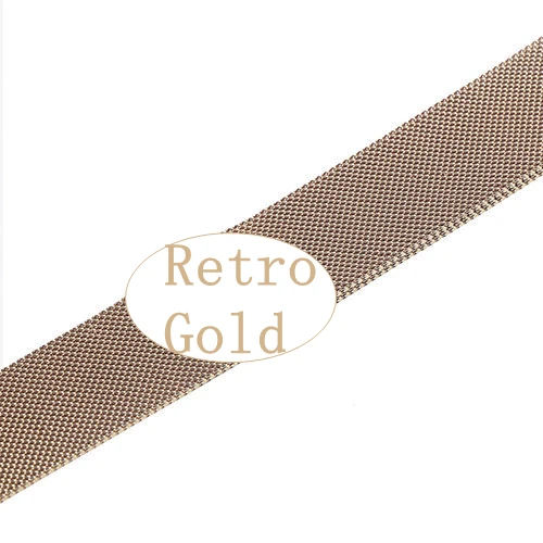 Retro Gold Миланская петля ремешок для часов для Apple Watch 38 мм 42 мм нержавеющая сталь Золото для женщин мужчин заменить мужчин t браслет ремешок для Iwatch - Цвет ремешка: Retro Gold