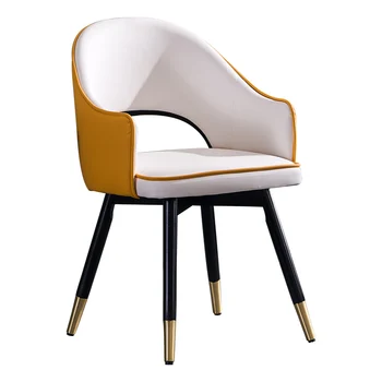 

New post-modern Nordic light luxury dining chair home solid wood leisure negotiation chair creative restaurant simple back chair