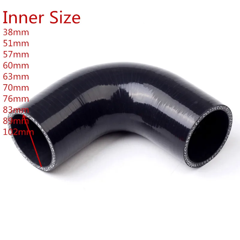 Universal 90 Degree 38mm 51mm 57mm 60mm 63mm 70mm 76mm 83mm 89mm 102mm Elbow Silicone Hose Pipe Turbo Intake Couple silicone hose,silicone hose connector